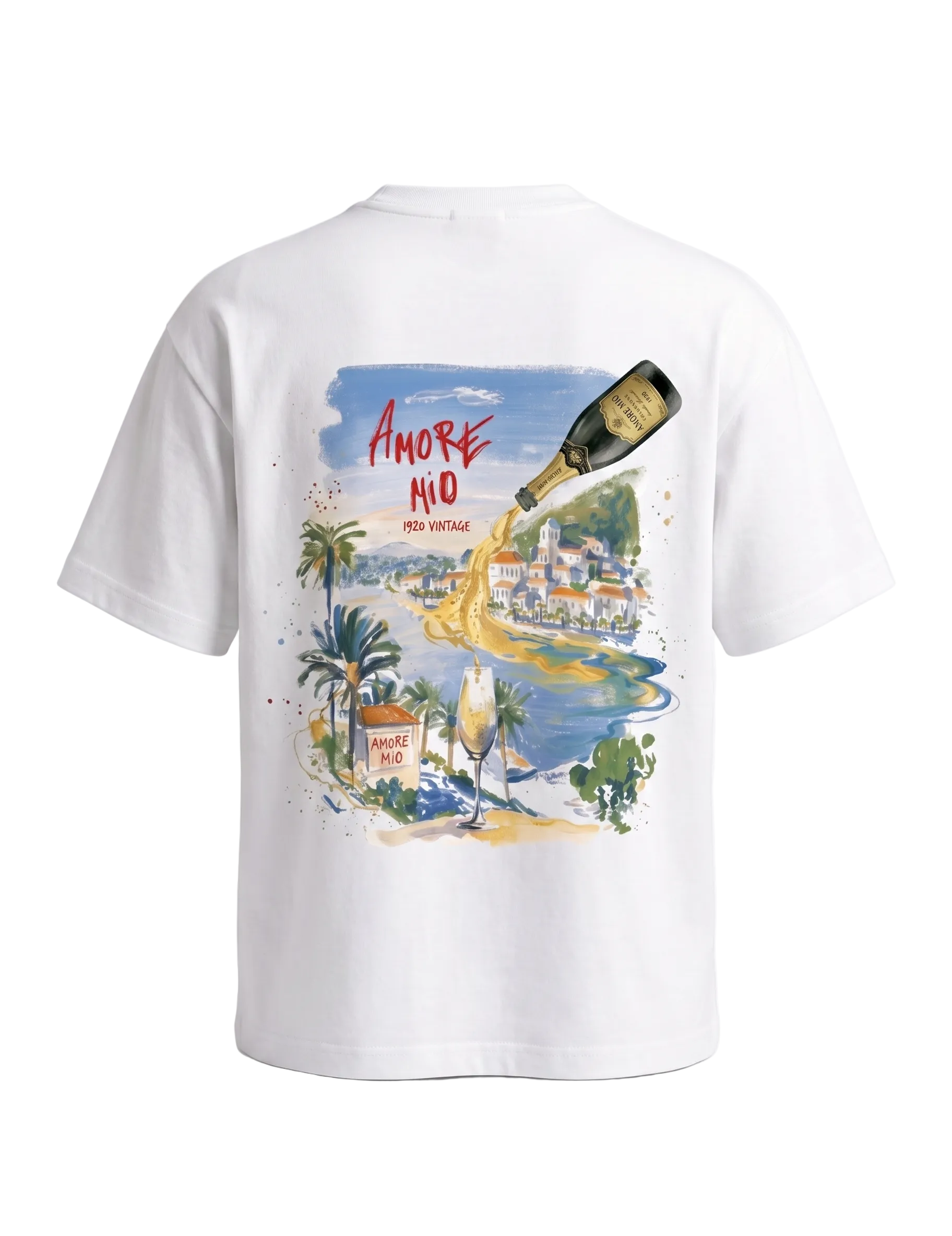 Tropical Coastal Graphic 'AMORE MIO' T‑Shirt
