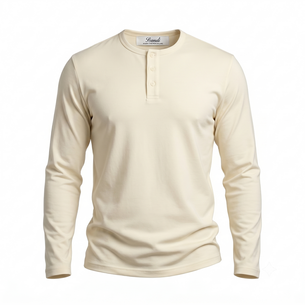 'Sea Mist' Cream Henley